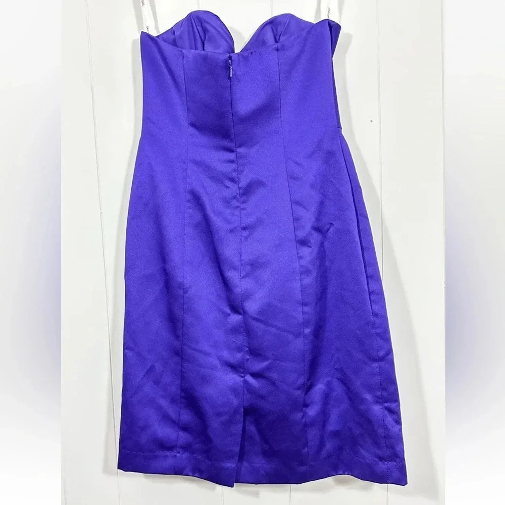 DAVIDS BRIDAL Satin Strapless mini Sheath Dress Size 2 - Picture 3 of 5